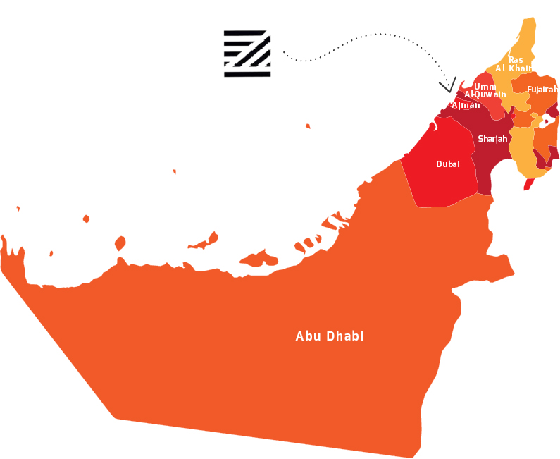 Ajman Free Zone UAE map