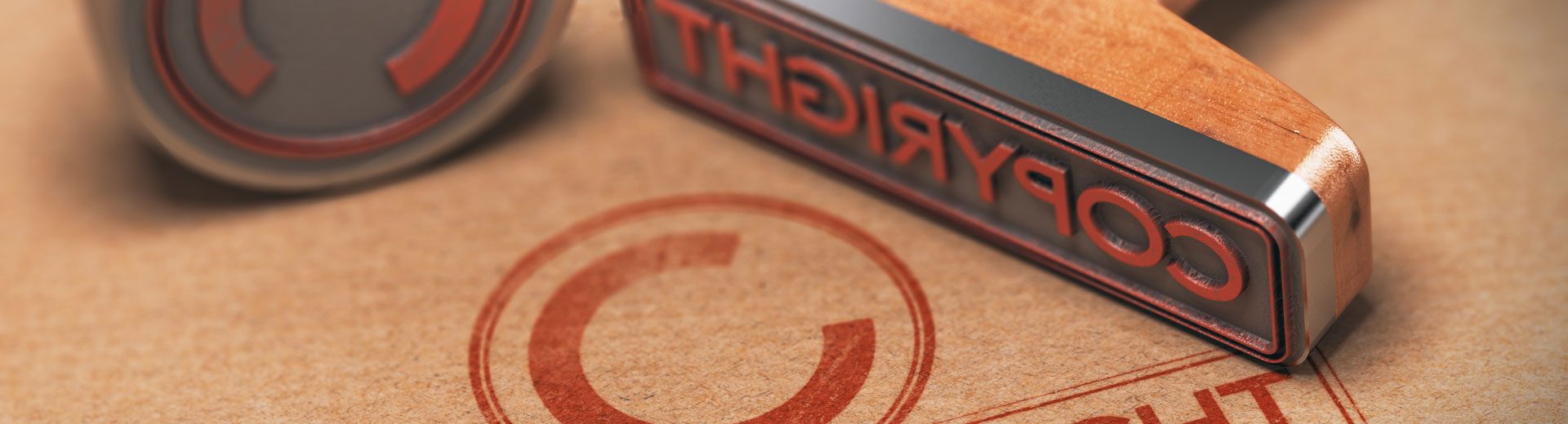 Copyright stamp and paperclip on document