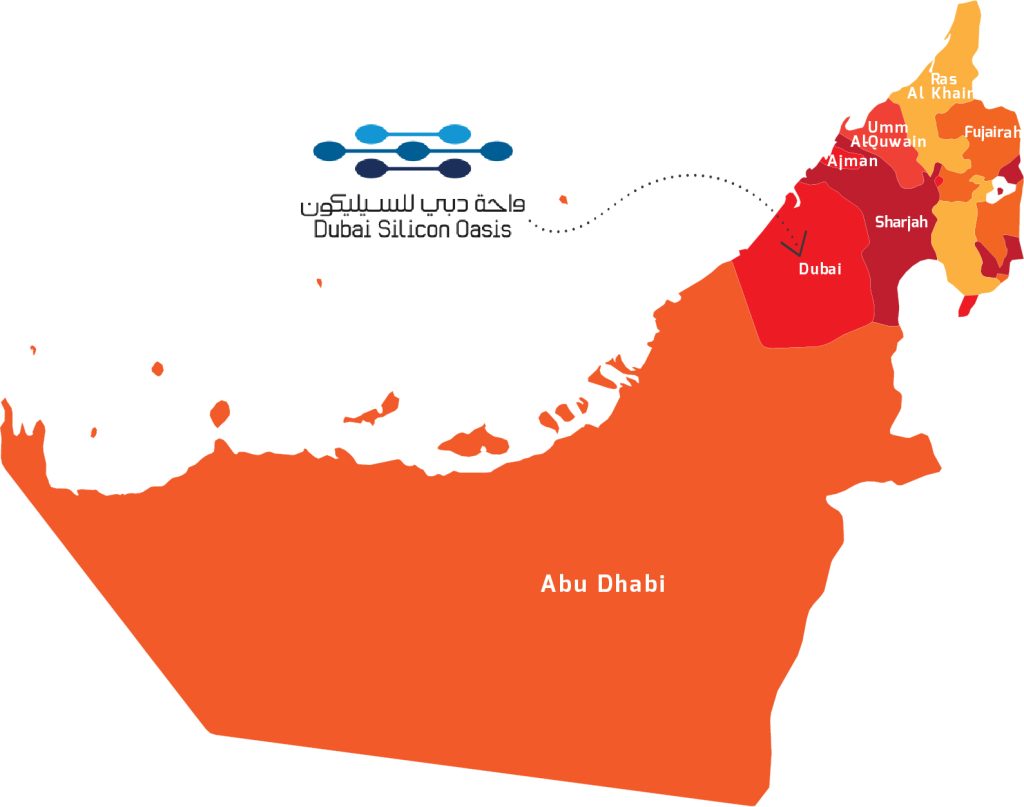 Dubai Silicon Oasis location on UAE map