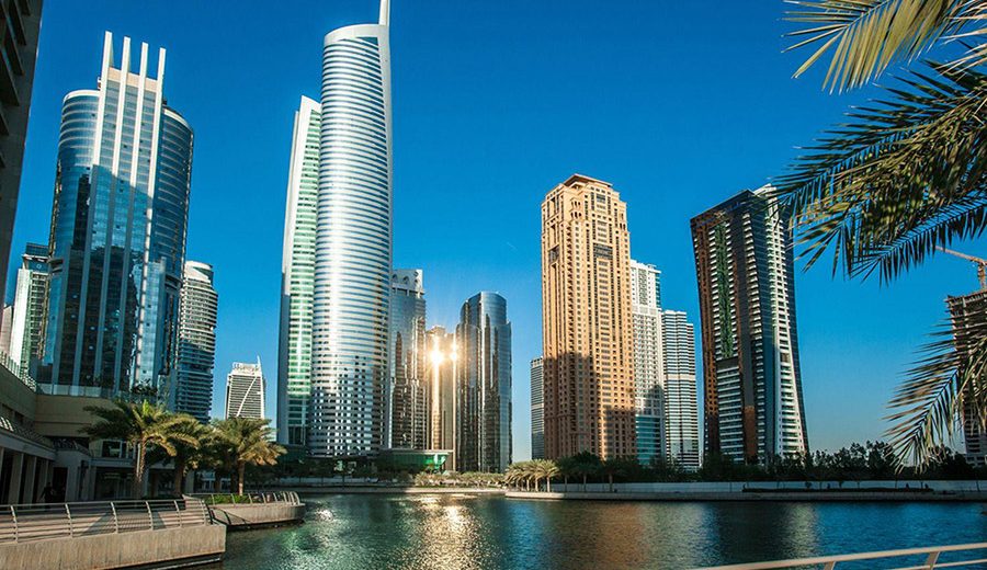 Skyline of modern city with waterfront